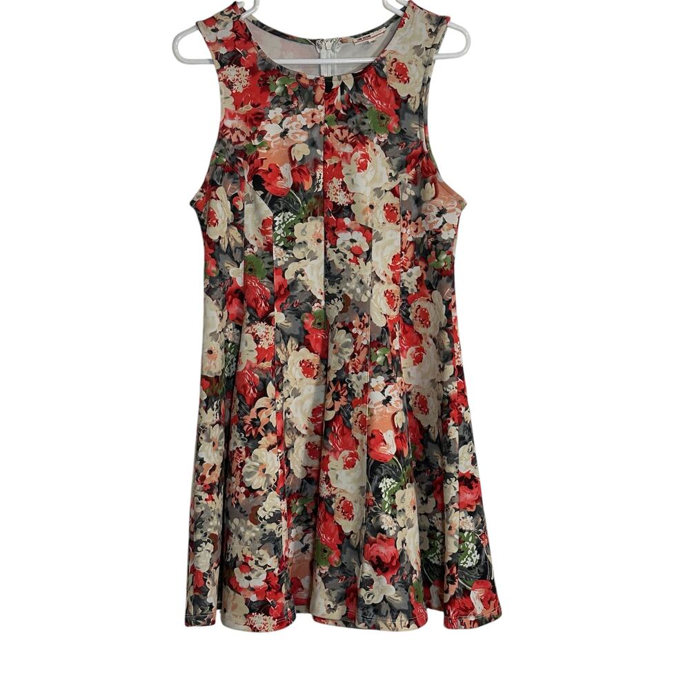 Love Culture Dress Womens Large Floral Sleeveless Skater Summer Preppy Party